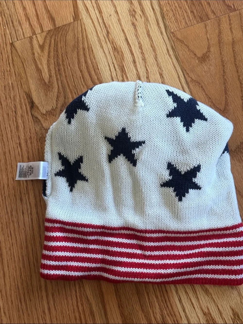 NWT Old Navy Navy, White & Red Star Pom-Pom Beanie American Flag